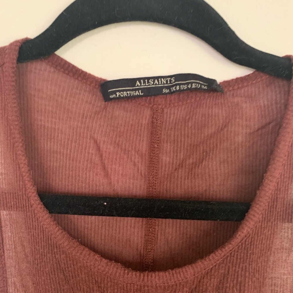 💸✨All Saints✨ Maroon Ribbed Tank - Picture 4 of 4